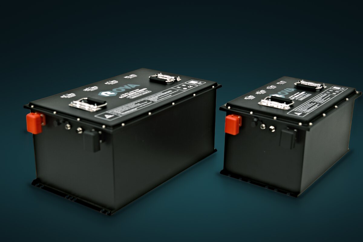 The 48V 150Ah LFP Pack beside the smaller 48V 100Ah LFP Pack